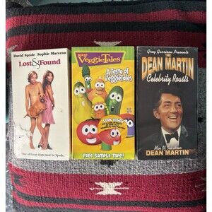 Lot of 3 Sealed VHS Cassette Tapes VeggieTales Dean Martin Lost & Found Vintage